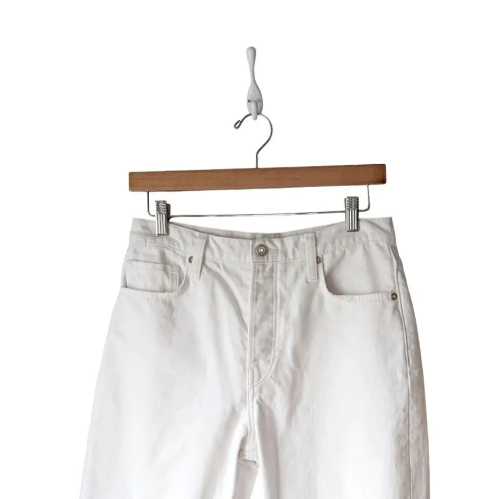 Free People We The Free Tapered‎ Baggy Boyfriend Jeans Chalk White sz 26